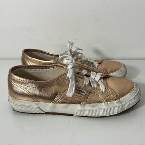 Superga Womens Size 7 Sneakers Rose Gold Lace Up